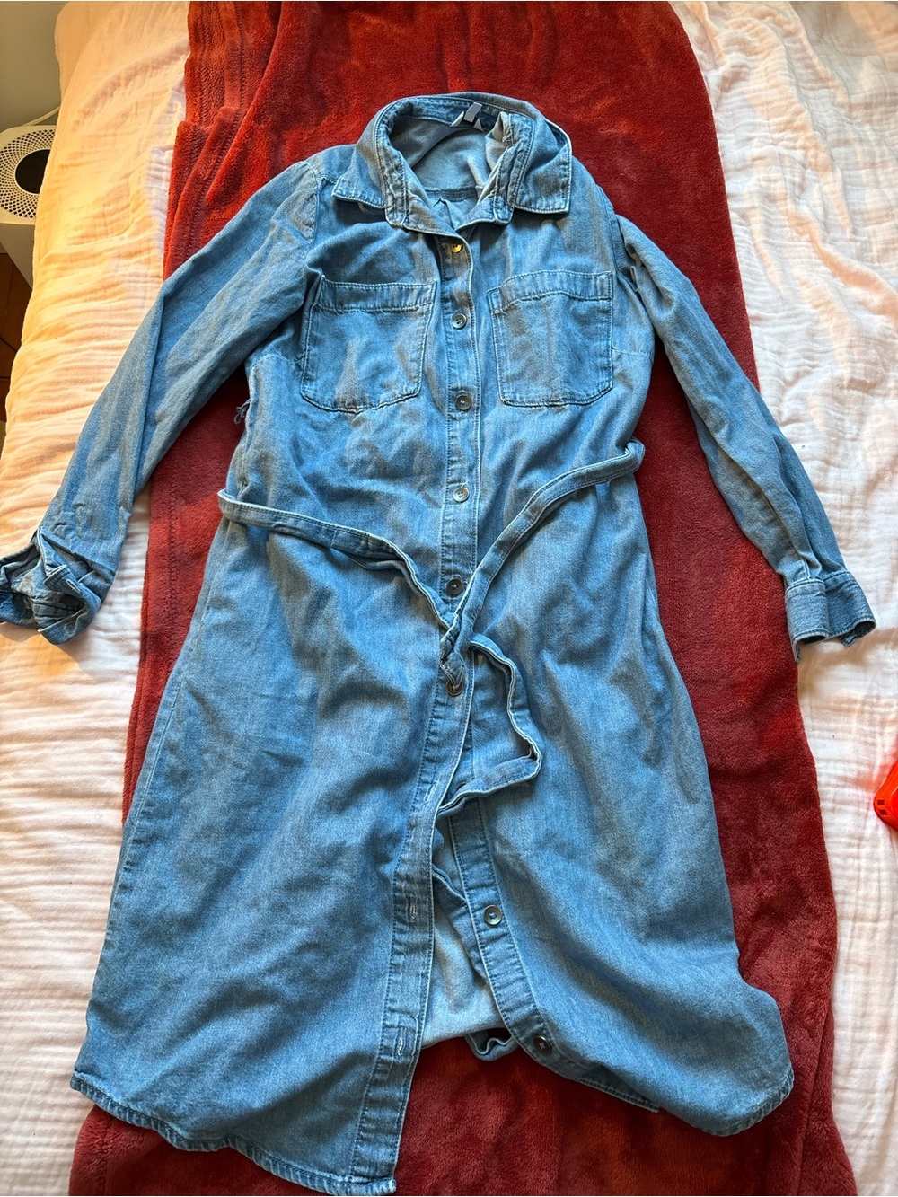 Reitmans Light Blue Denim Shirt Dress